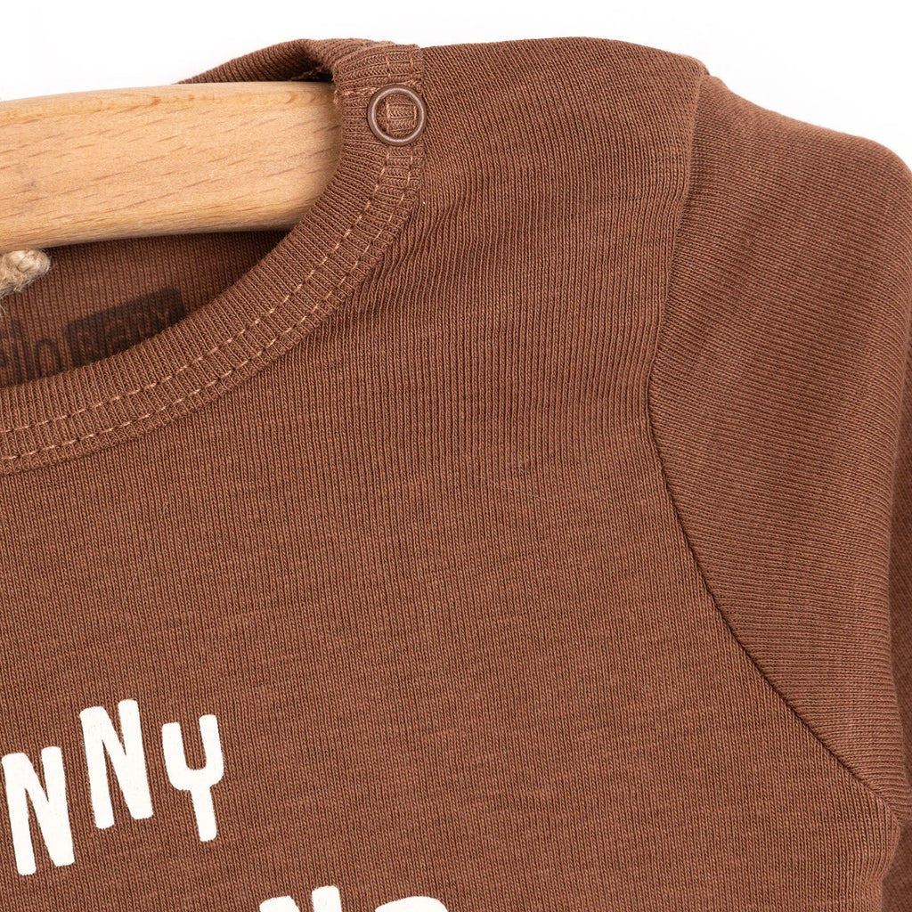 Siwtiau Corff Bachgen HelloBaby â Llewys Hir (Pecyn o 2) - Beige