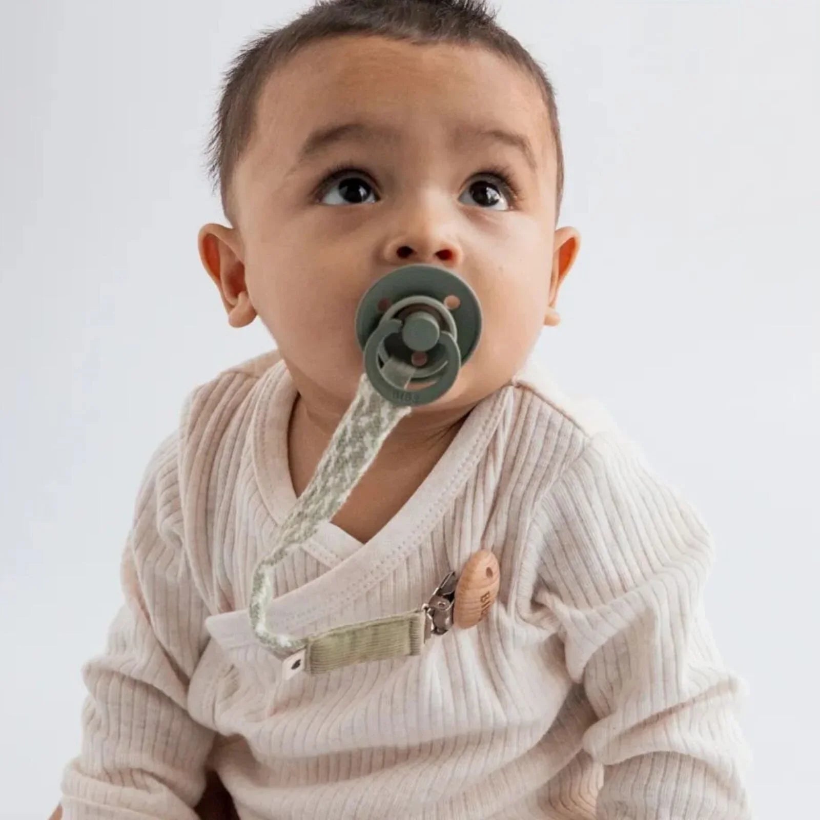 Clip BIBS ar gyfer sosbennau, wedi'i blethu - Petrol a Glas Ysgafn