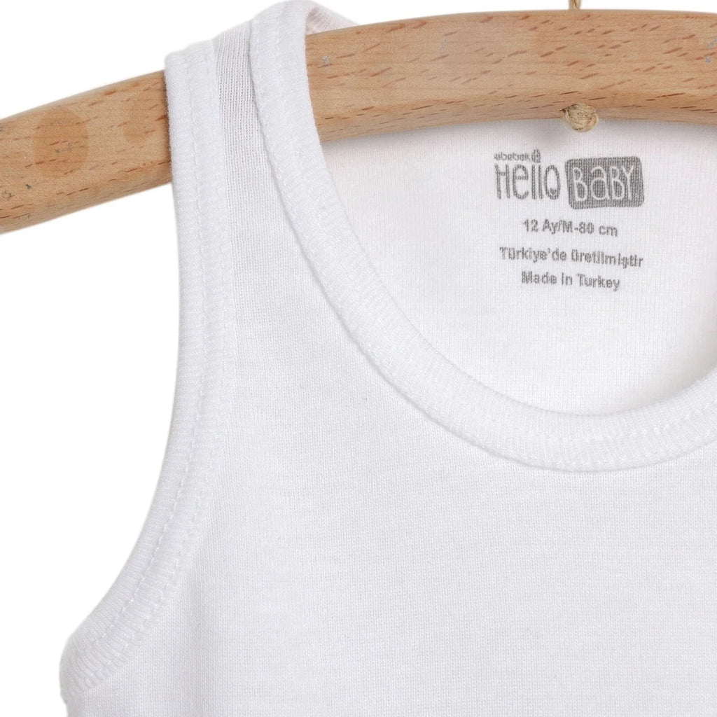 Tanciau 2-Pâr HelloBaby Boy - Gwyn