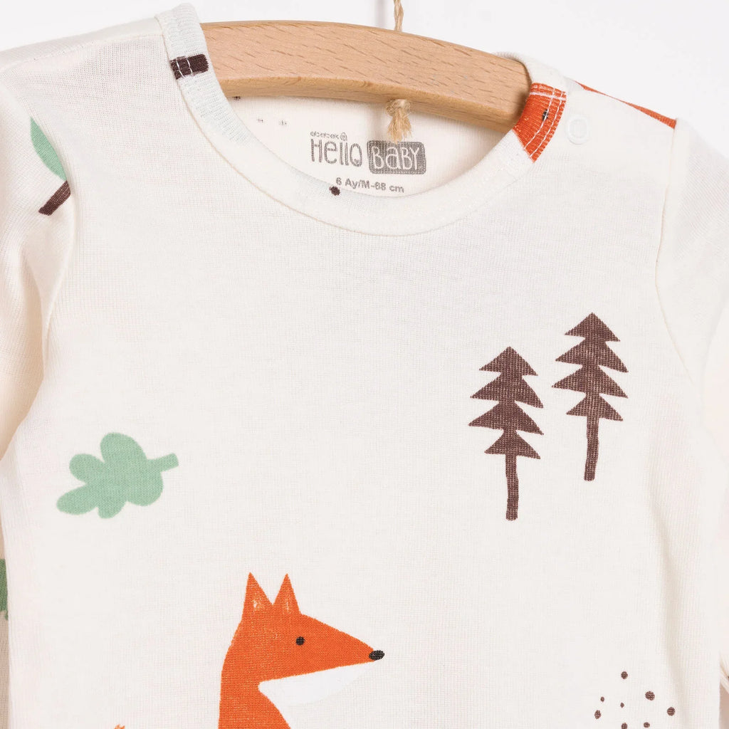 Siwtiau Corff Bachgen HelloBaby â Llewys Hir (Pecyn o 2) - Beige