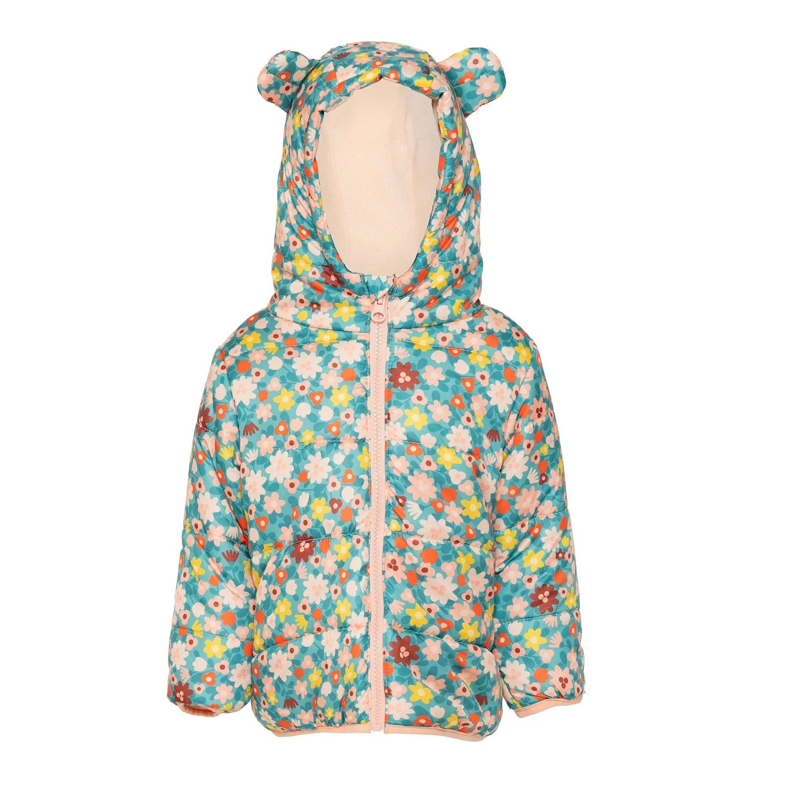 Côt Gaeaf HelloBaby Basic Gyda Phrint Blodau ac Ysgwyddau - Argraffwyd