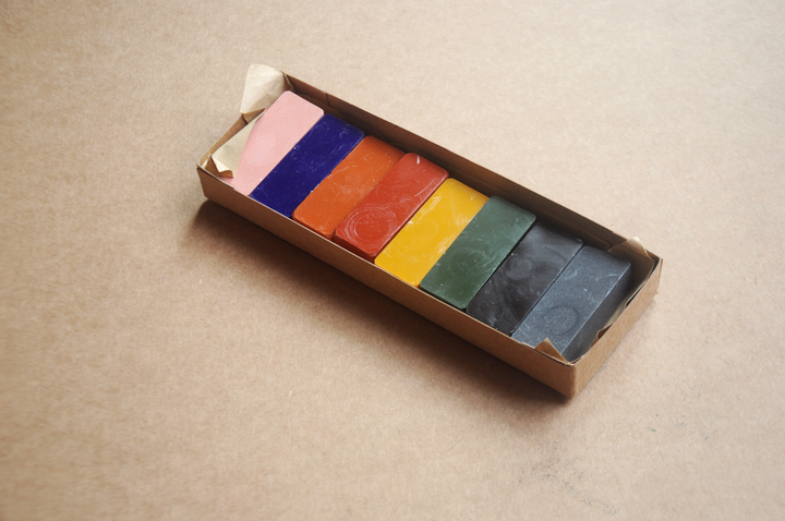 Creonau Rhwbio Bloc Cwyr Gwenyn | Set o 8 Creon