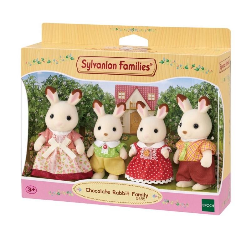 Set Chwarae Teulu Cwningod Siocled Sylvanian Families ar gyfer Plant 3 Oed a Hŷn