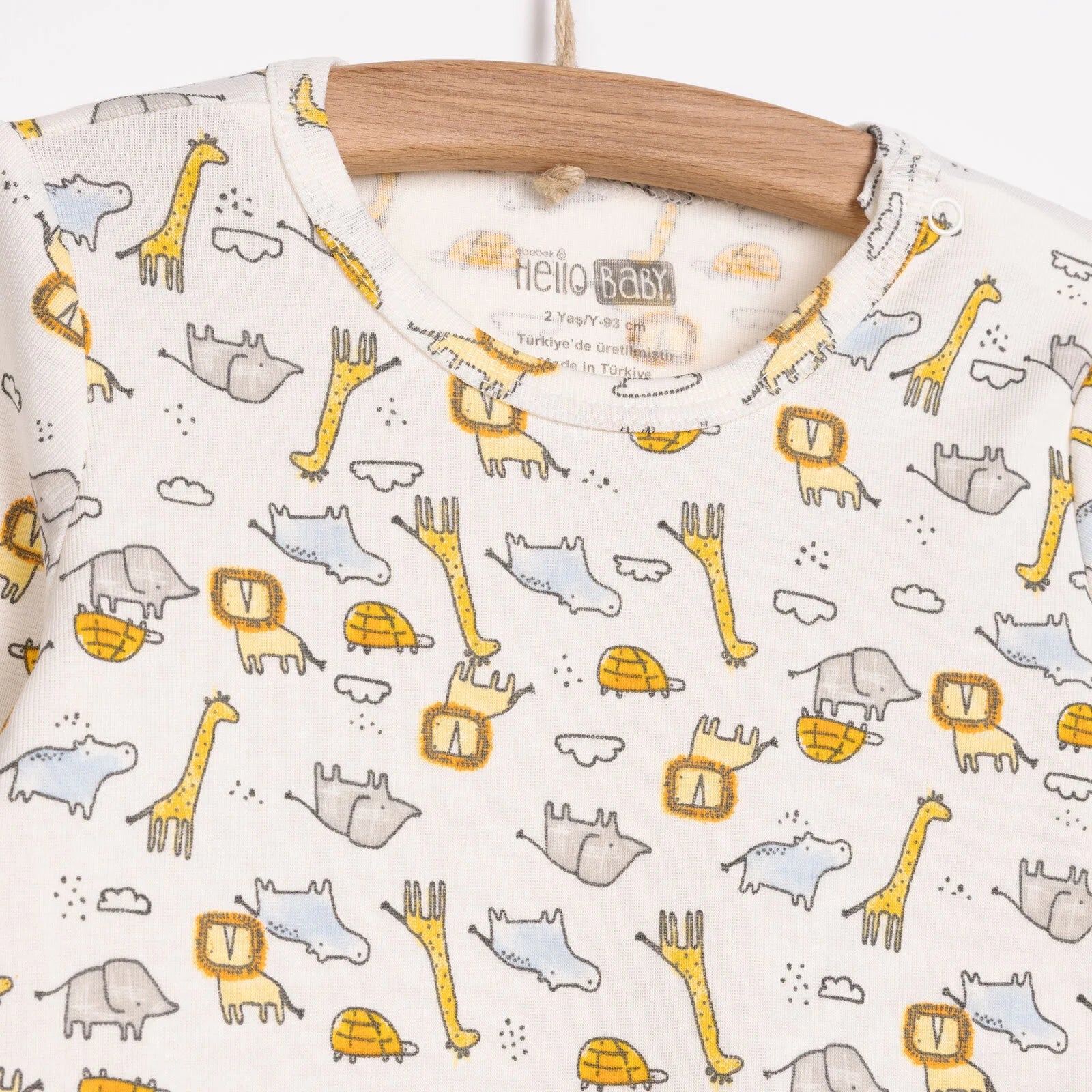 HelloBaby Pecyn o 2 Bodysuit Llewys Hir Unisex - Ecru