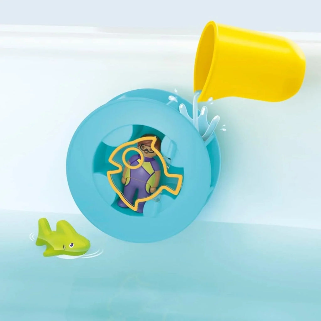 Playmobil Junior Aqua 71688 Olwyn Ddŵr gyda Siarc Bach