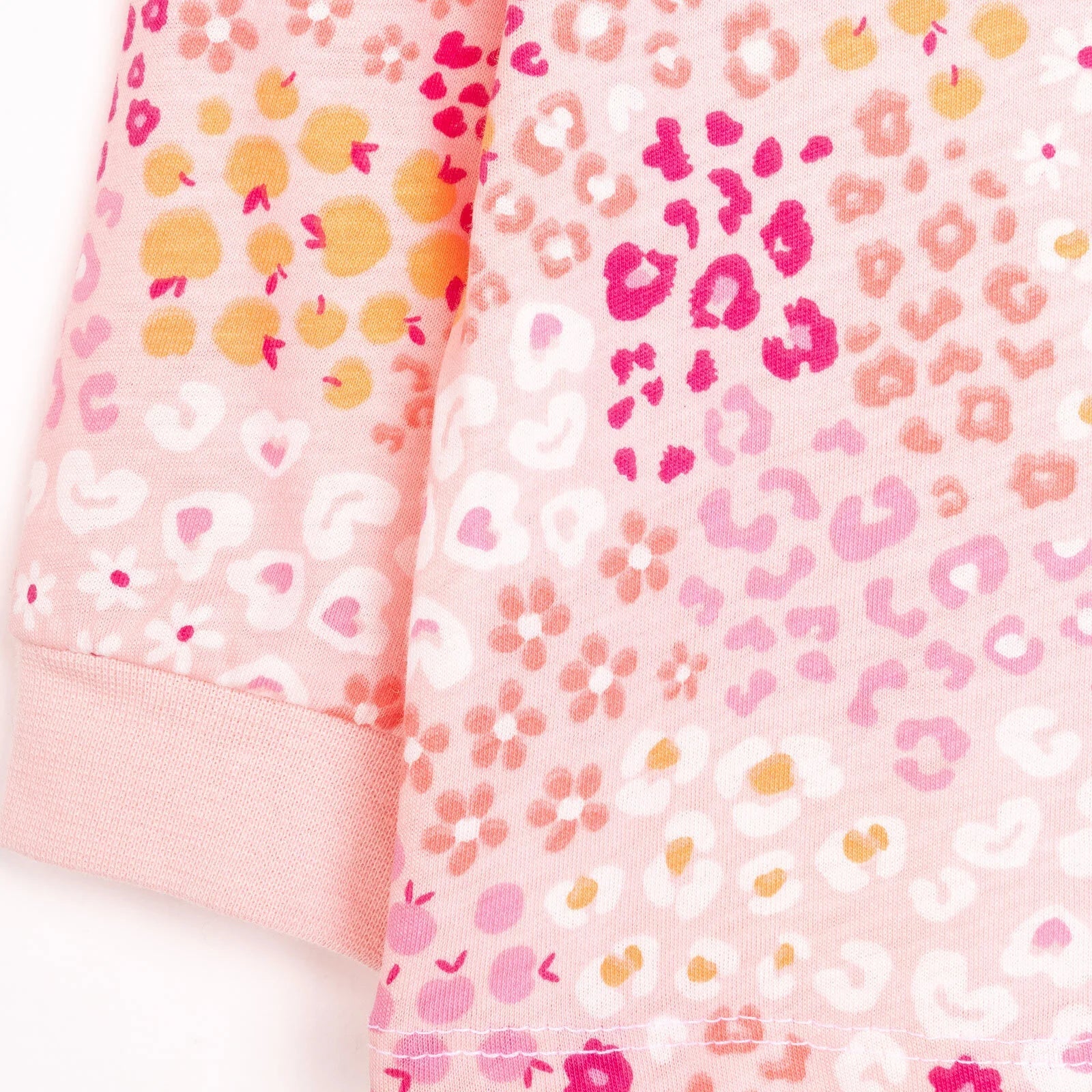 Set Pyjamas Llewys Hir i Ferched HelloBaby - Pinc Tywyll