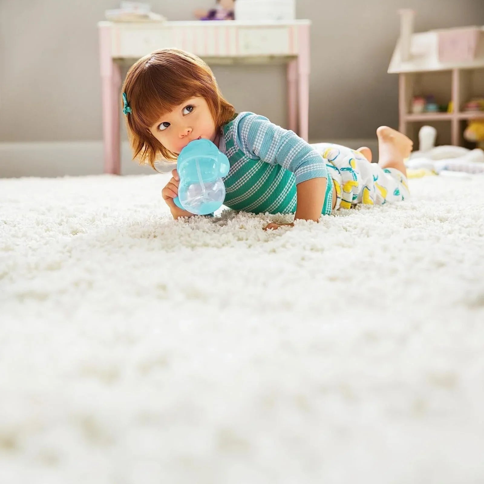 Cwpan Gwelltyn Pwysol Munchkin Click Lock Tip &amp; Sip 207ml - Glas