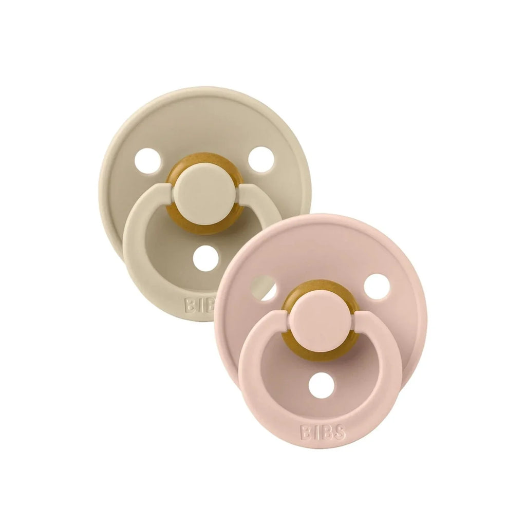 BIBS Colour Latex Soothers 6+ months Pecyn o 2 - Fanila &amp; Blush