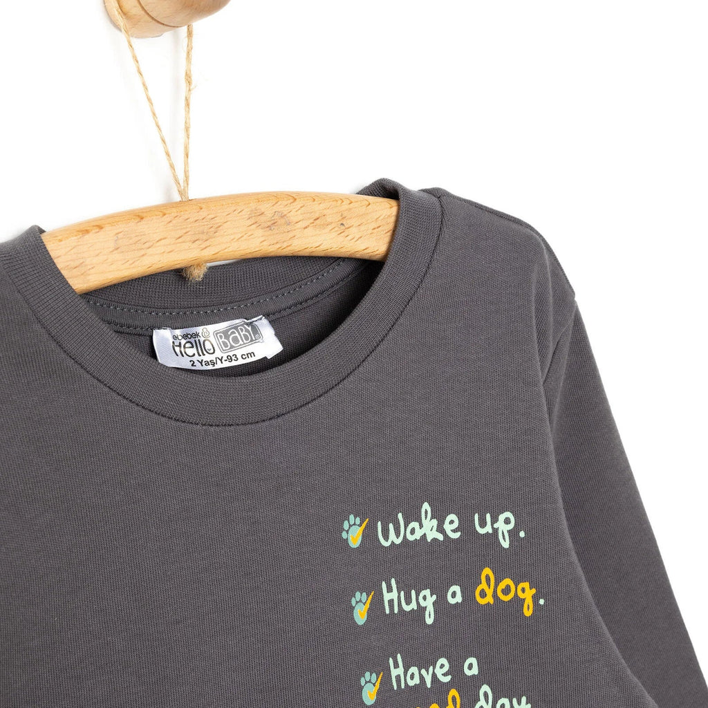 Crys-T HelloBaby Basic Boy Text Printed Jogging - Anthracite