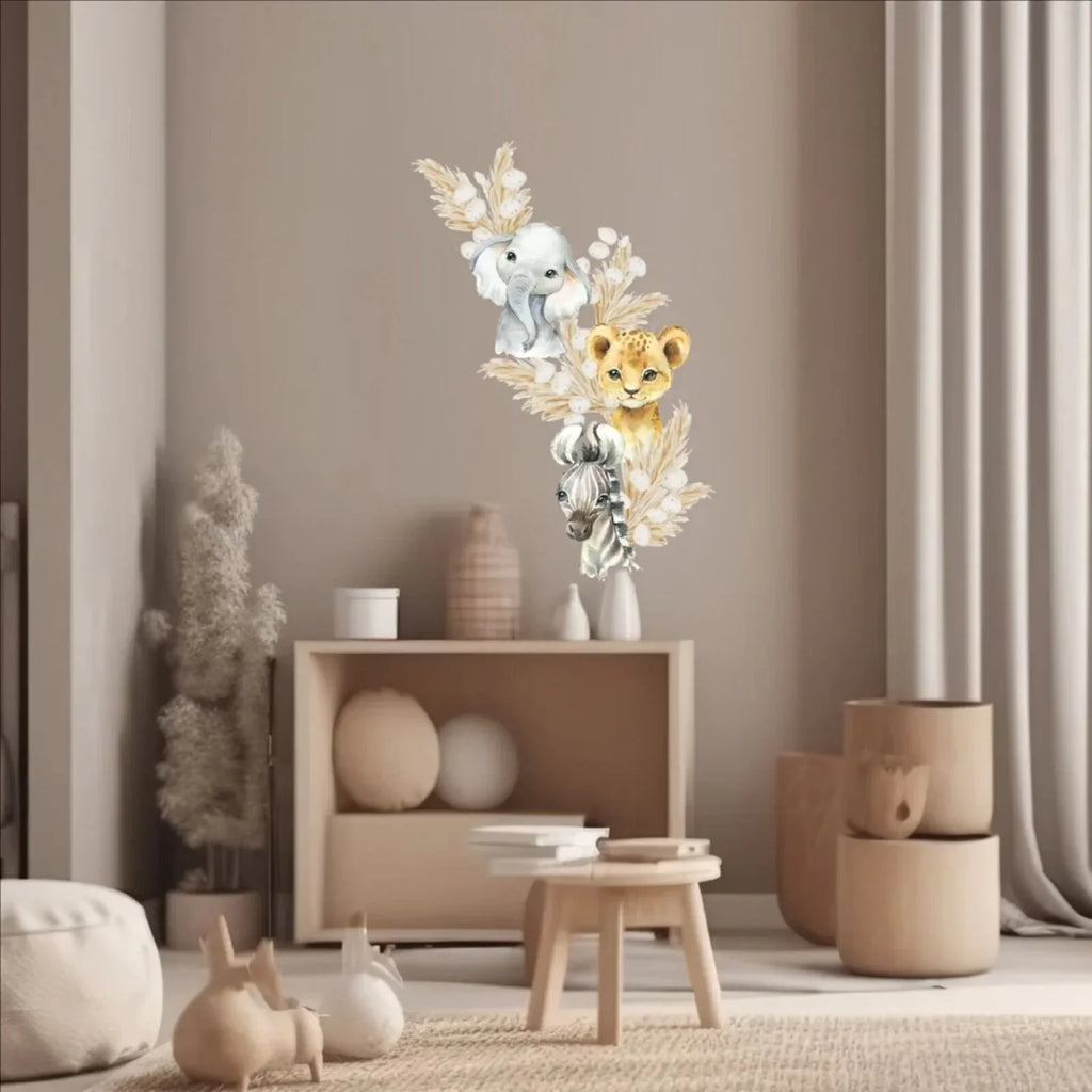 Sticeri Wal Safari Live Vida Baby - Eliffant, Llew a Sebra (3 darn)