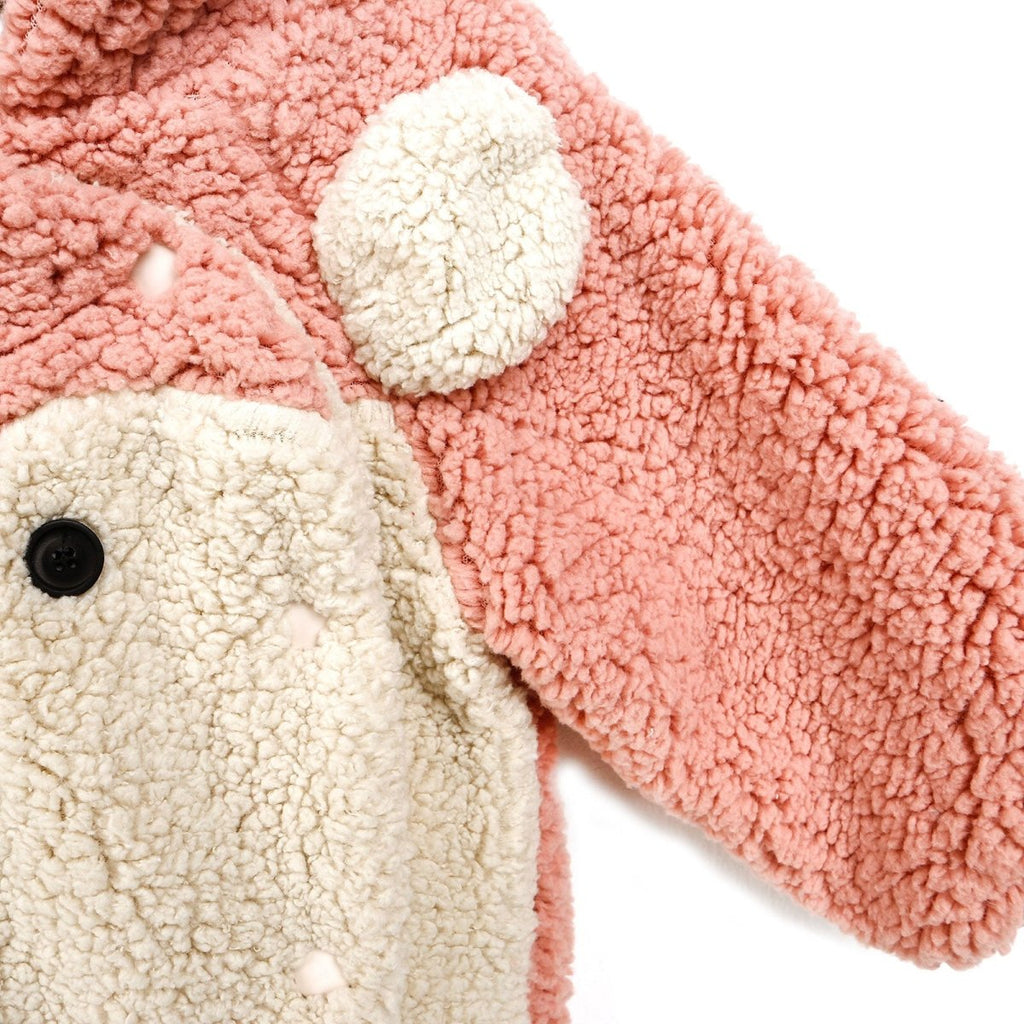 Siwmpsuit Traedig Welsoft Siâp Ceirw Bach Newydd-anedig Midimod - Pinc Ysgafn