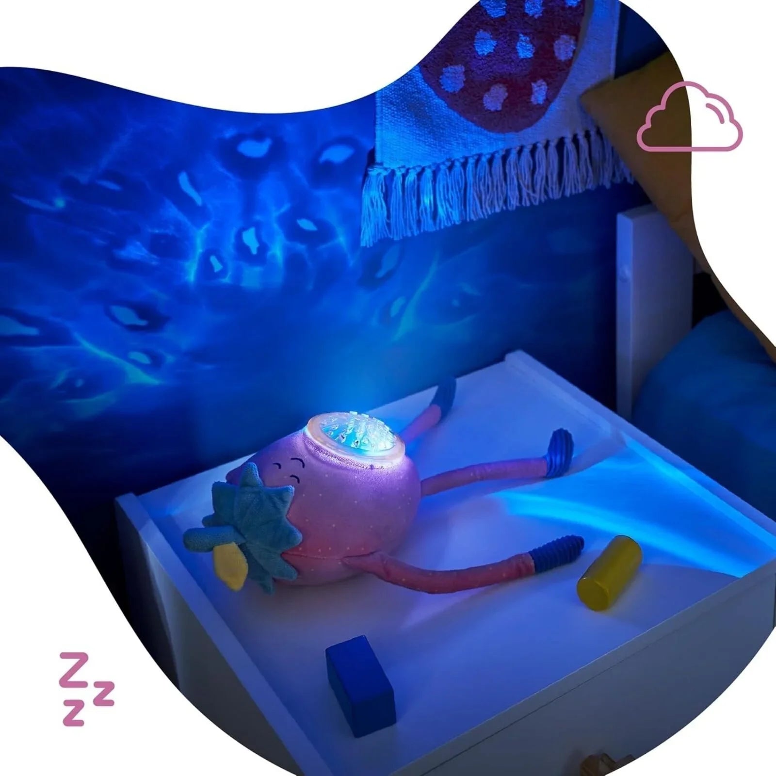 Goleuni Nos Taflunio Plwsh Barnaby gan Badabulle