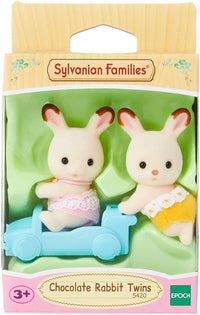 Set Chwarae Cefeilliaid Gwningen Siocled Sylvanian Families ar gyfer Plant 3 Oed a Hŷn