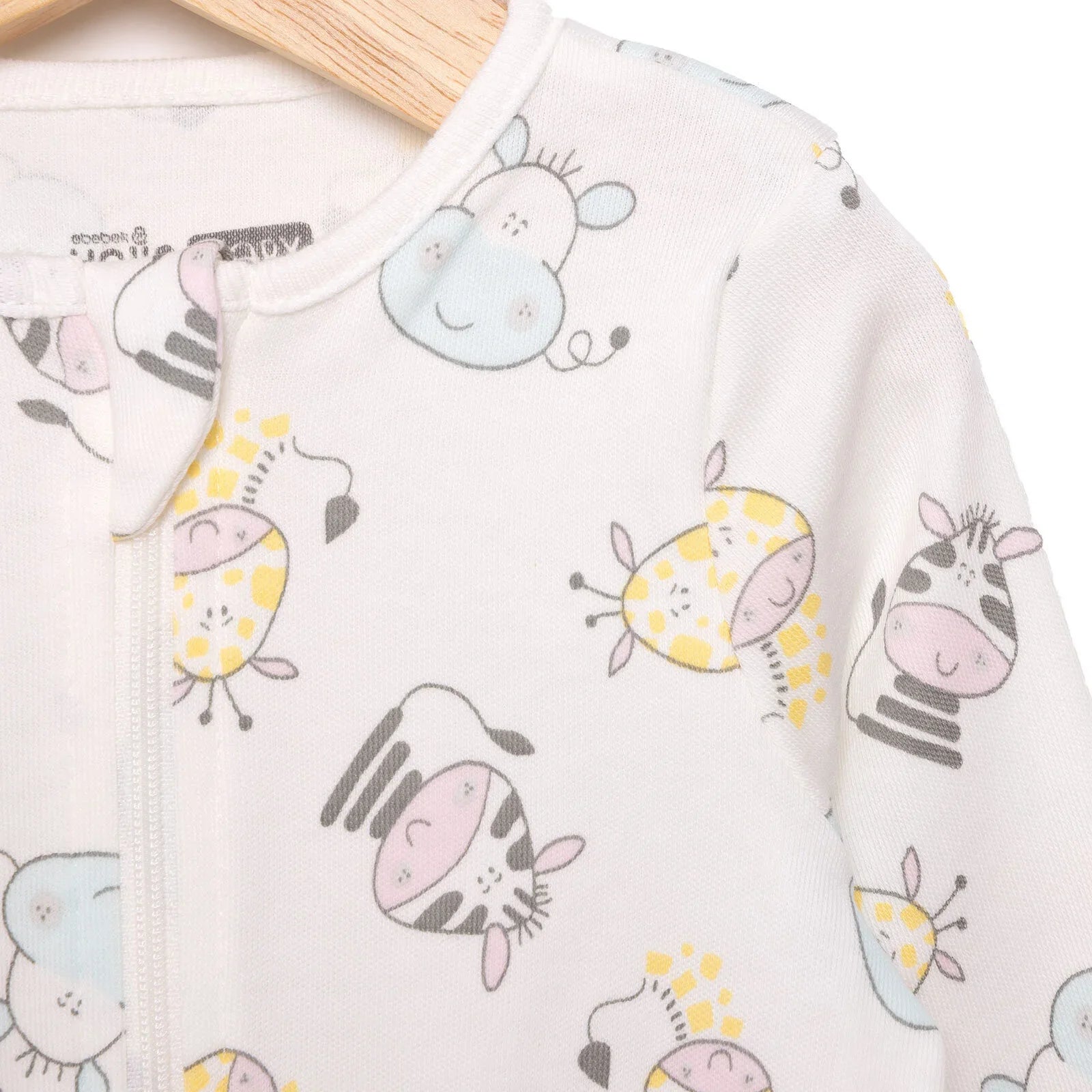 Siwmpsuit Traed i Faban Merch Newydd-anedig HelloBaby - Ecru