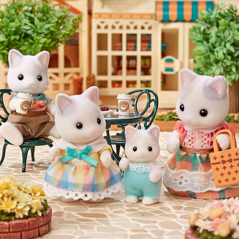 Set Chwarae Teulu Cath Latte Sylvanian Families ar gyfer Plant 3 Oed a Hŷn