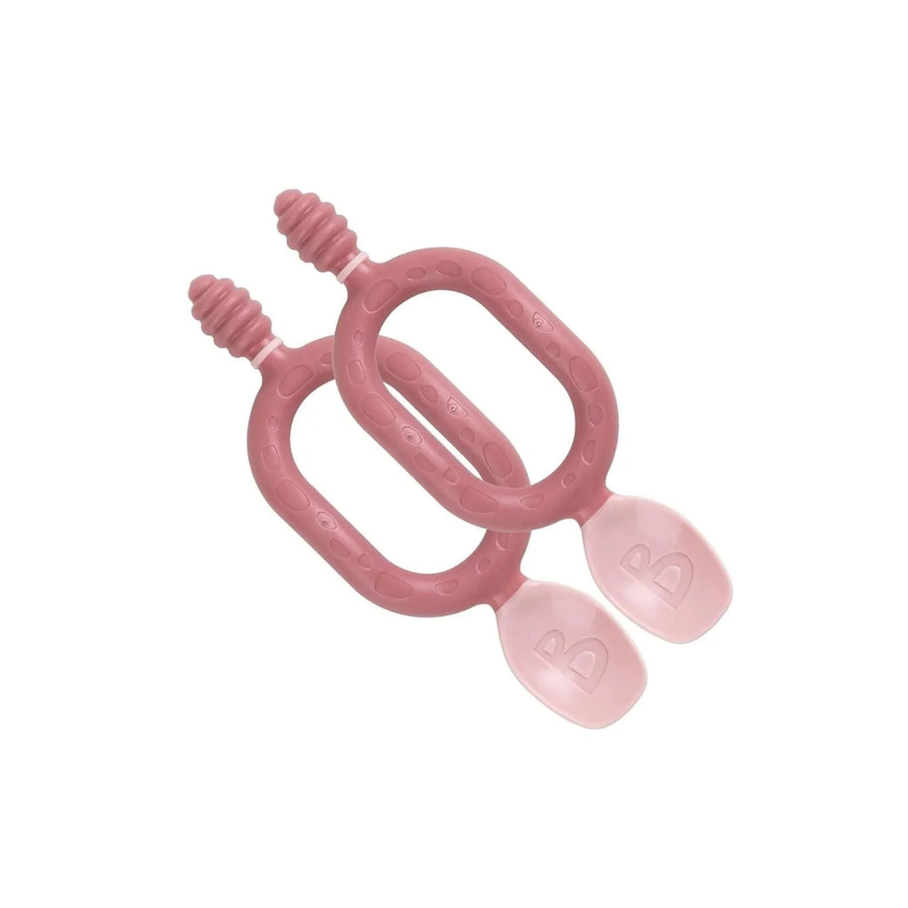 Llwyau Diddyfnu Bibado Dippit ar gyfer Babis 6+ mis, Pecyn o 2 - Lliw Rhosyn