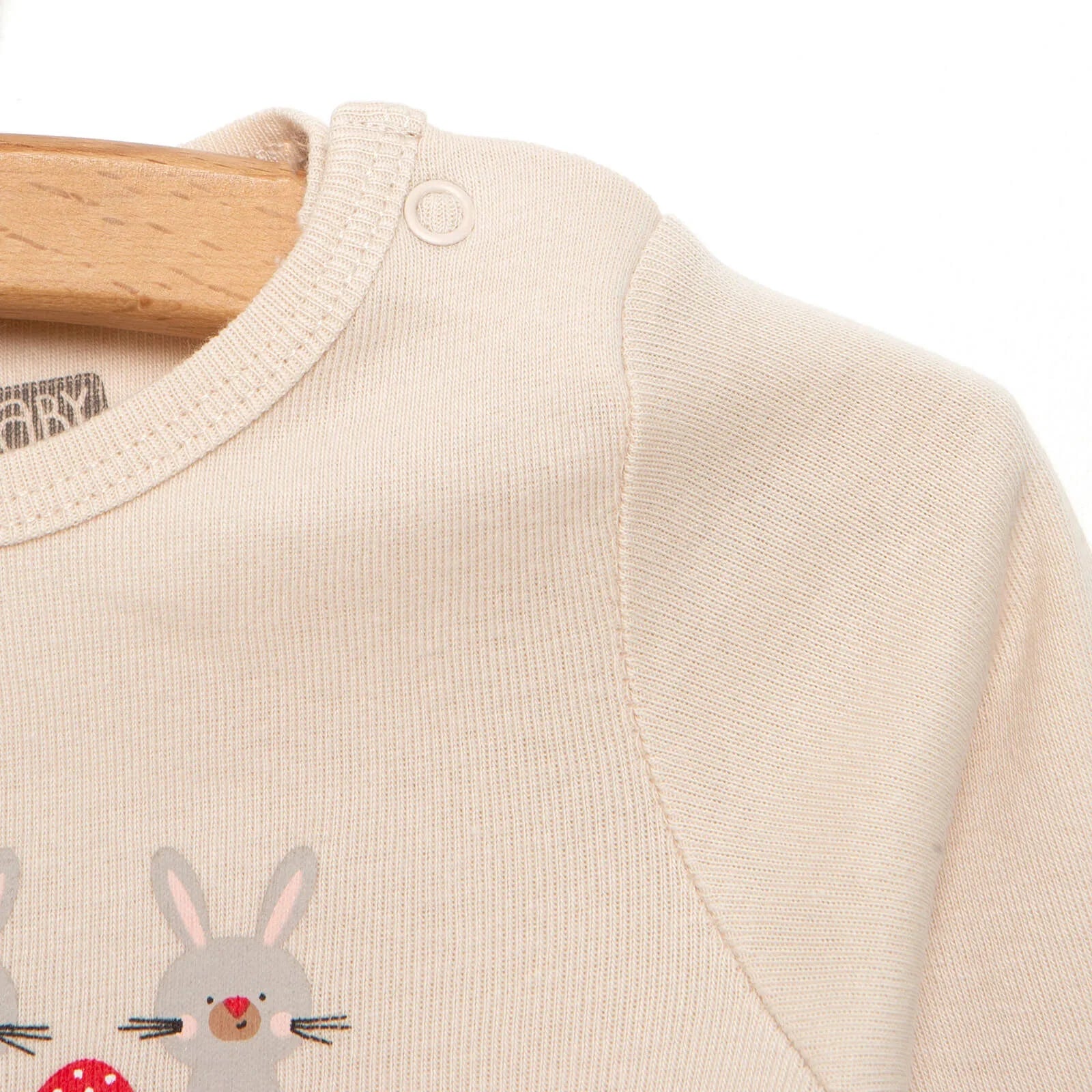 Bodysuit Llewys Hir i Unrhyw Ryw HelloBaby - Beige