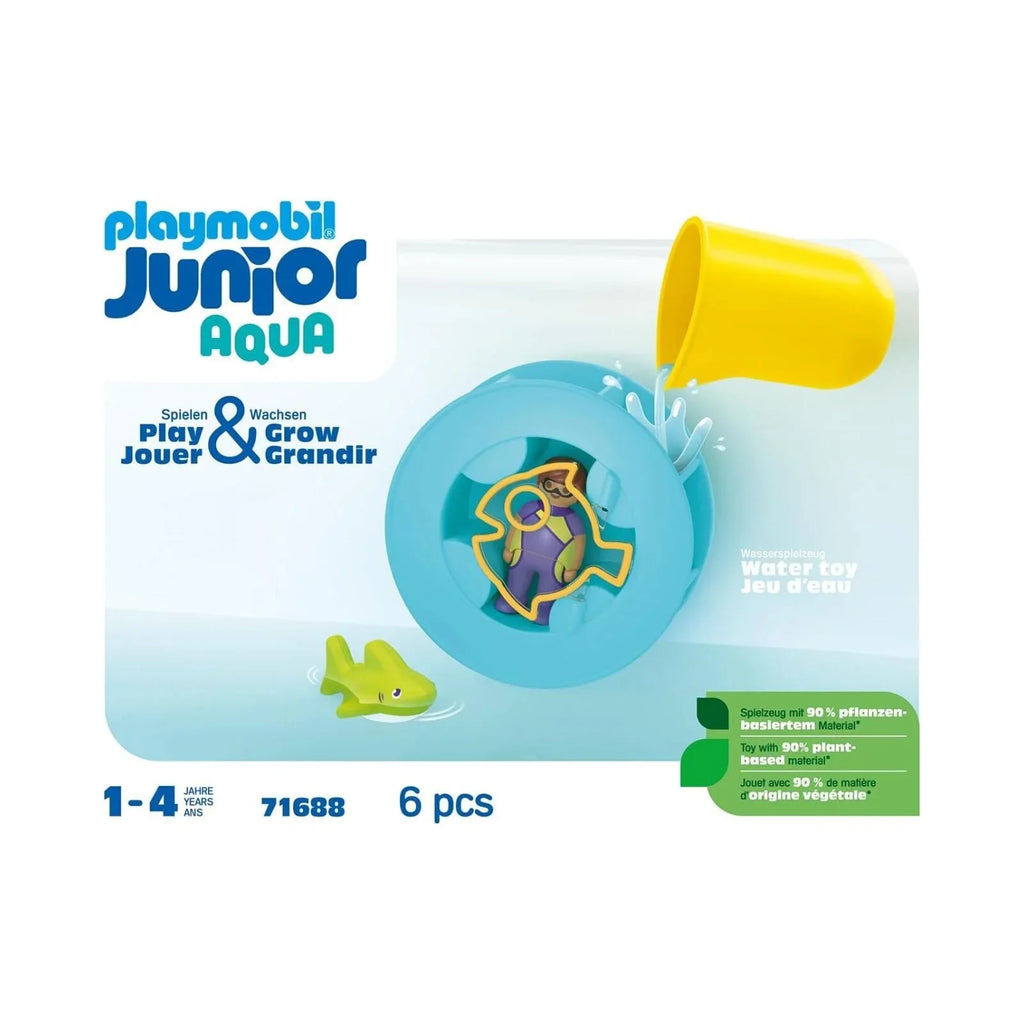 Playmobil Junior Aqua 71688 Olwyn Ddŵr gyda Siarc Bach