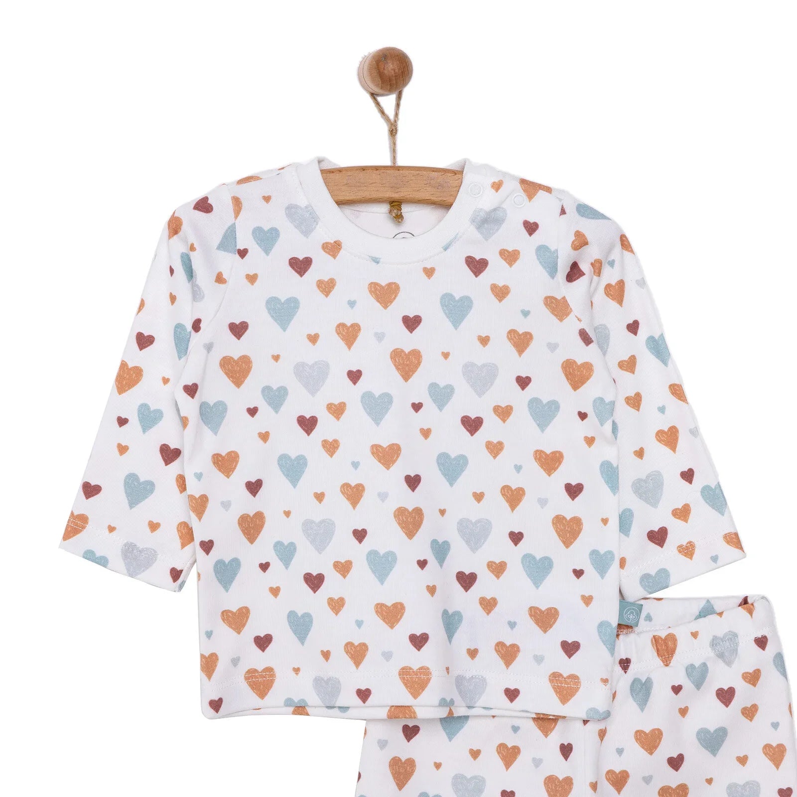 Set Pyjamas Babanod Pambuliq, Llewys Hirion - Beige