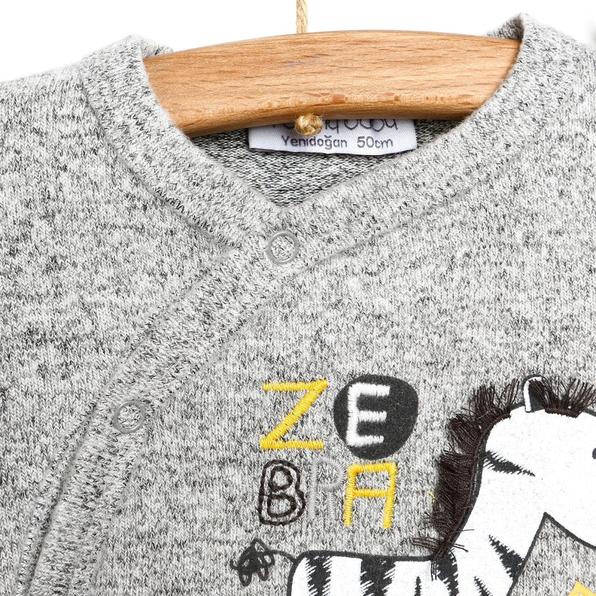 Siwt Neidwyr i Fabanod Newydd-anedig Gydag Ympiau Gwyllt - Llwyd Melange