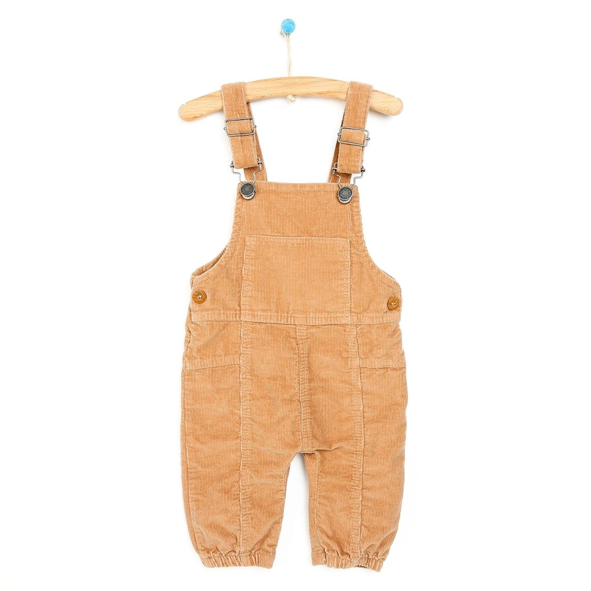 HelloBaby Basic Baby Boy Velvet Overalls - Brown
