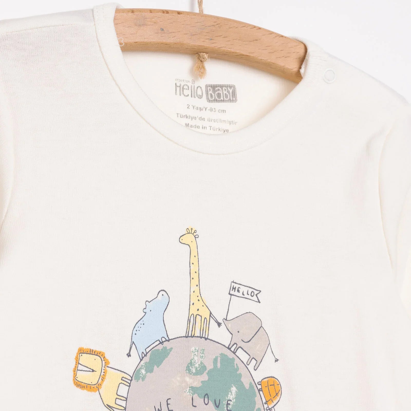 HelloBaby Pecyn o 2 Bodysuit Llewys Hir Unisex - Ecru