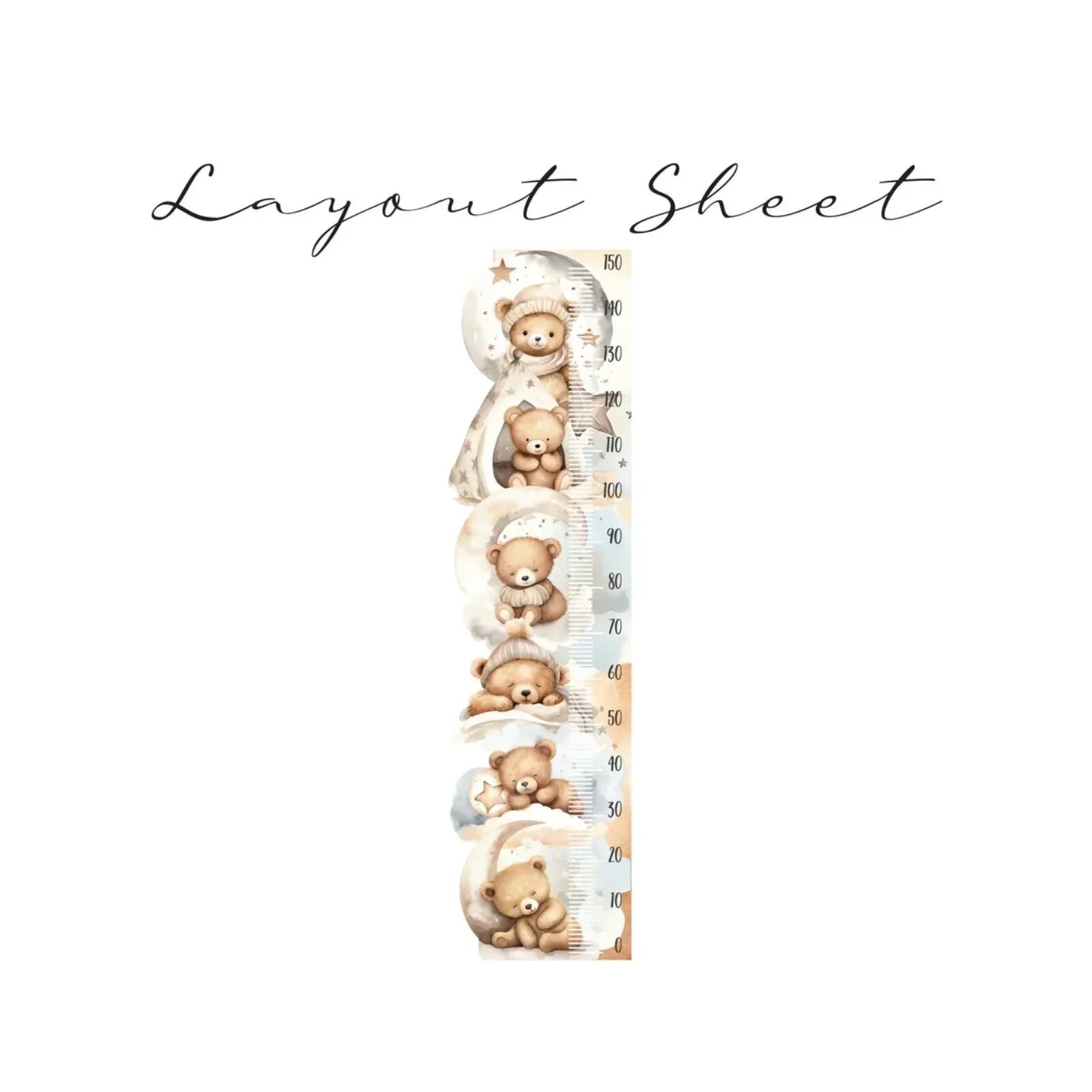 Sticer Siart Uchder Arth Cwsg Byw Vida