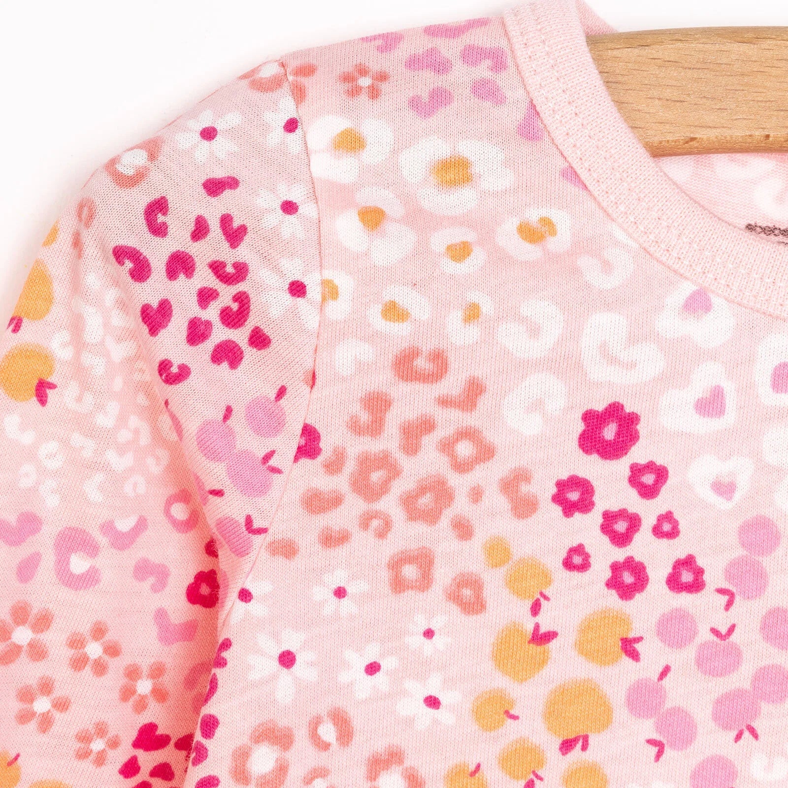 Set Pyjamas Llewys Hir i Ferched HelloBaby - Pinc Tywyll