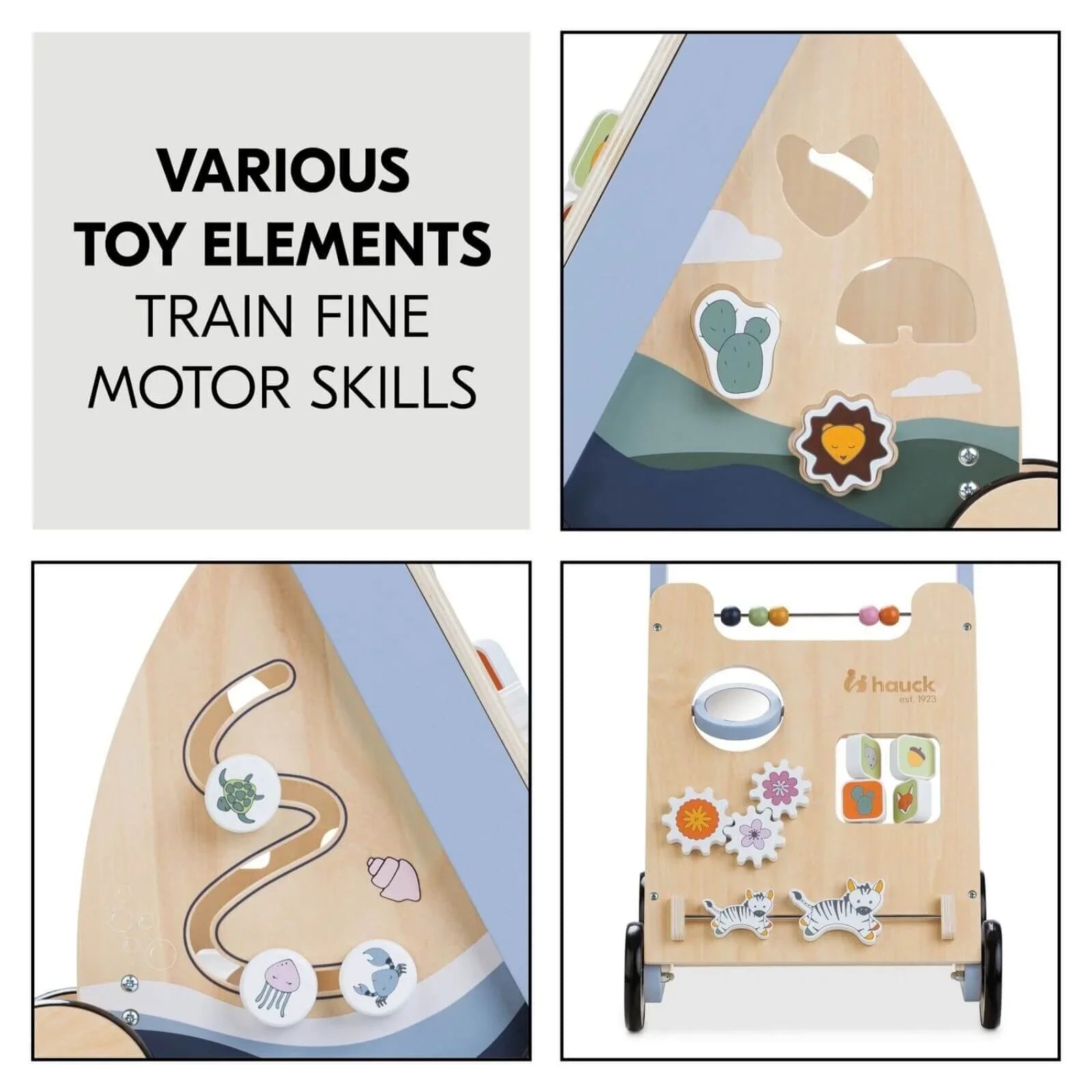 Hauck Learn to Walk - Cerddwr Pren ar gyfer Sgiliau