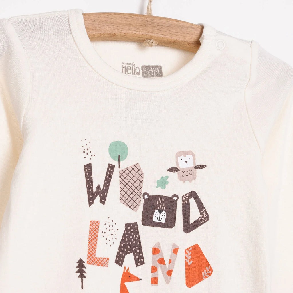 Siwtiau Corff Bachgen HelloBaby â Llewys Hir (Pecyn o 2) - Beige