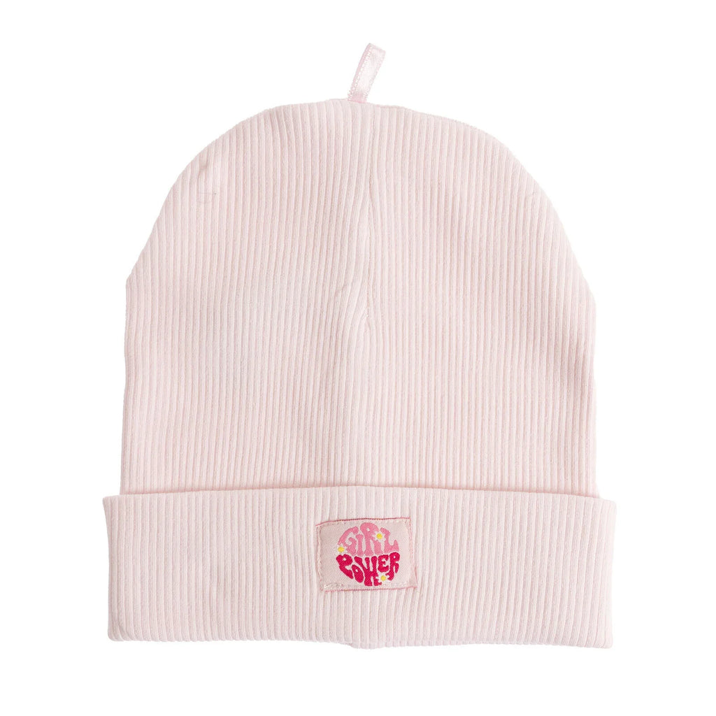Little Plane Girl Beanie - Light Pink