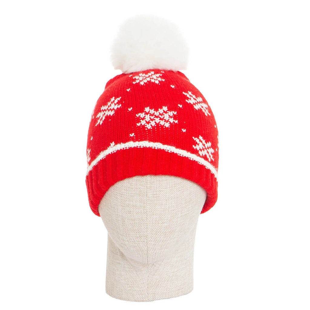 Beanie Nadolig Unisex Little Plane - Coch