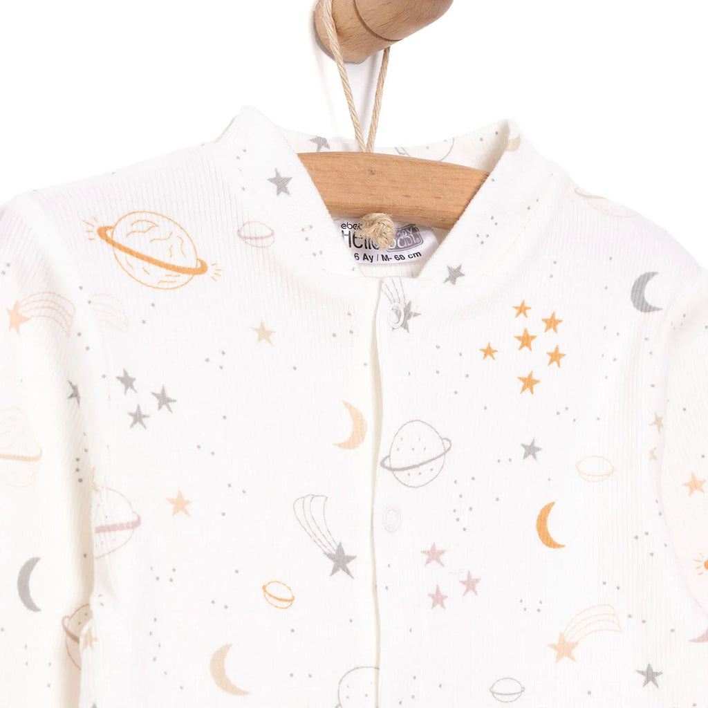 Siwmper i Faban Bachgen Newydd-anedig HelloBaby - Beige