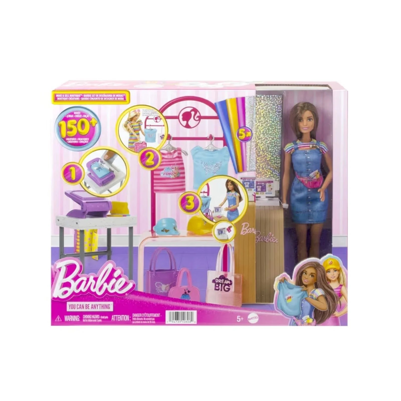 Set Chwarae Boutique Gwneud a Gwerthu Barbie
