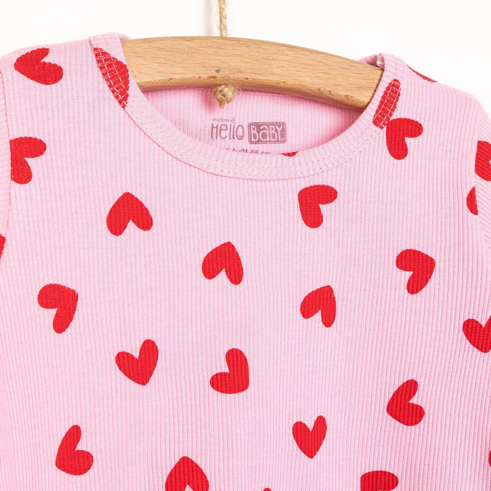 Set Pyjamas Llewys Hir i Ferched HelloBaaby - Pinc