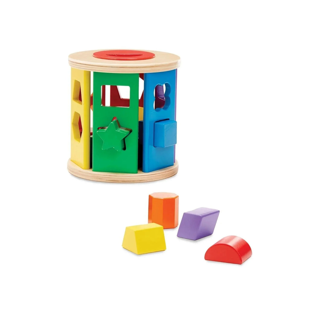 Melissa & Doug Match & Roll Wooden Shape Sorter