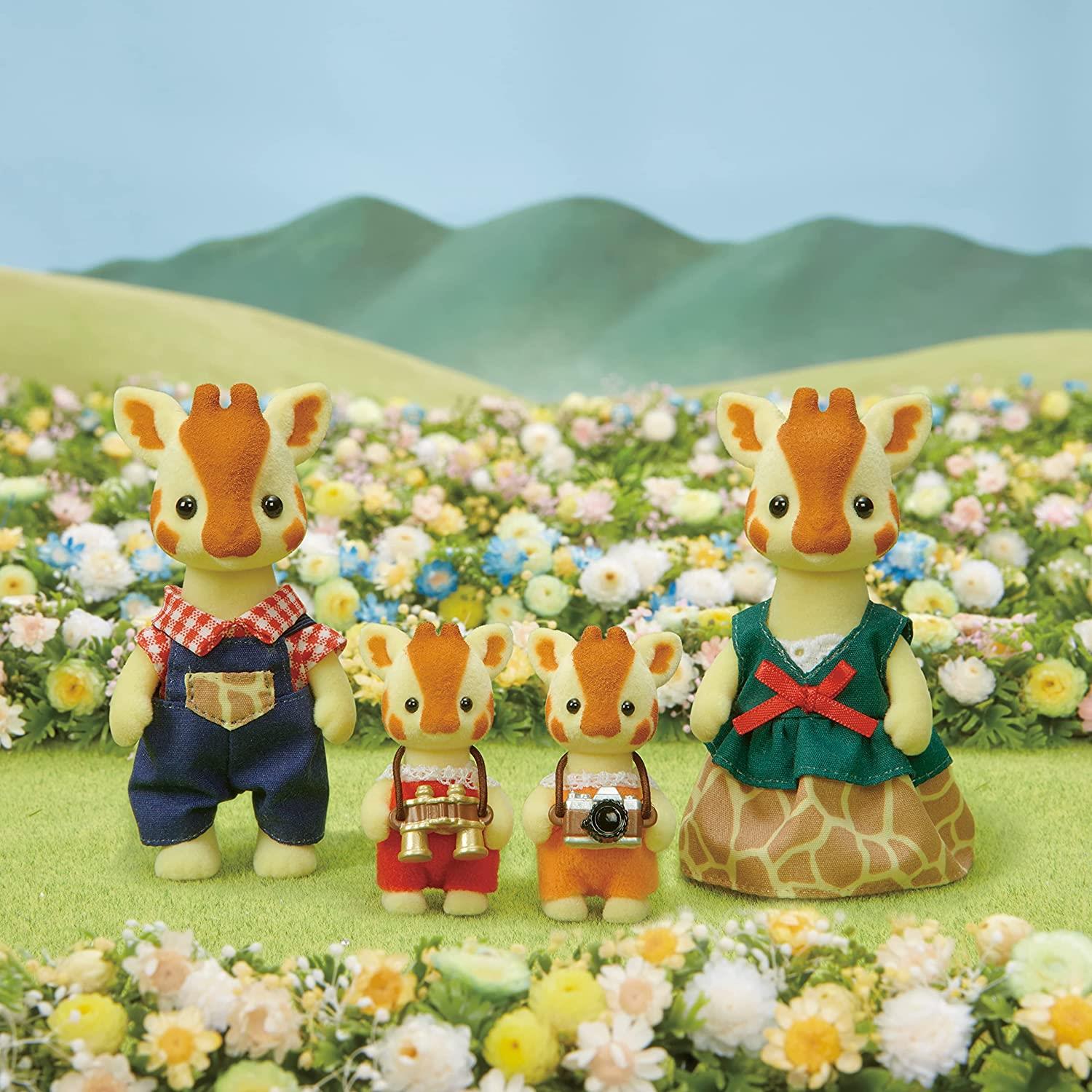 Set Chwarae Teulu Giraffod Highbranch o Sylvanian Families ar gyfer Plant 3 Oed a Hŷn