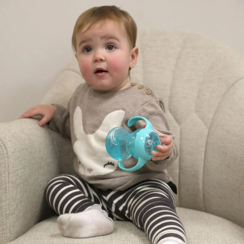 Nuby Mini Grip N' Sip Cwpan Gyntaf i Ddwylo Babi, Pecyn o 1