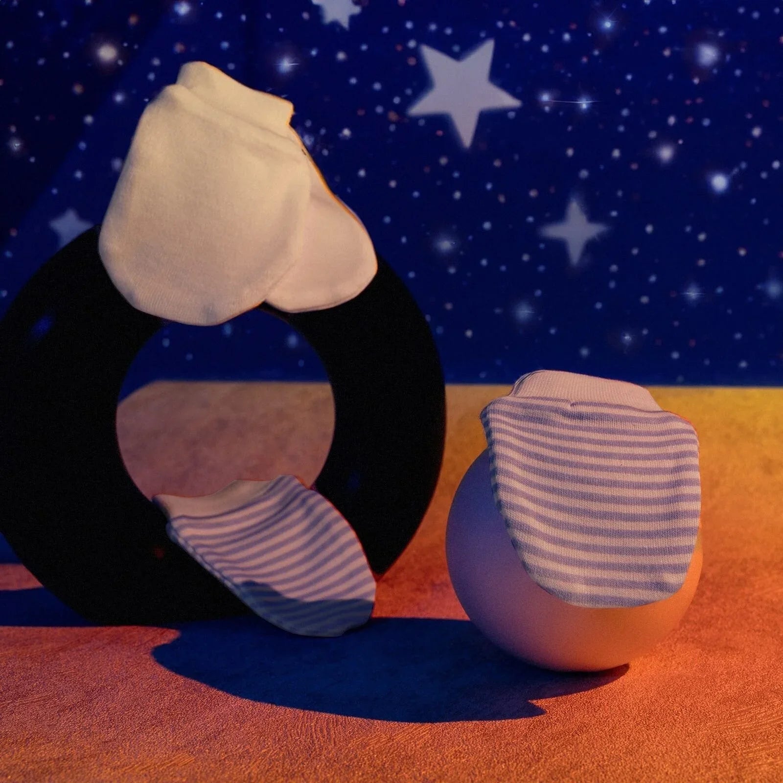 Manegau Streipiog-Sefyll i Fabanod Newyddenedig HelloBaby - Glas