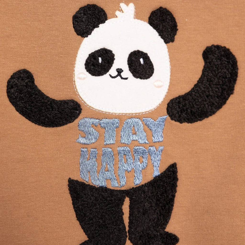 Siwt Ddillad Chwarae BabyZ Cool Boy Boy - Brown (Crys Chwys a Throwsus)