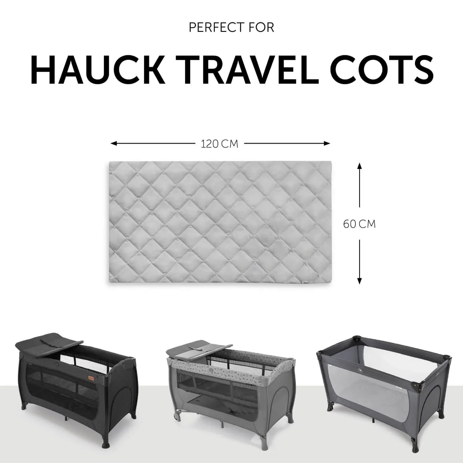 Hauck Bed Me Travel Cot Llen Gysgu Addas 120x60 cm - Beige