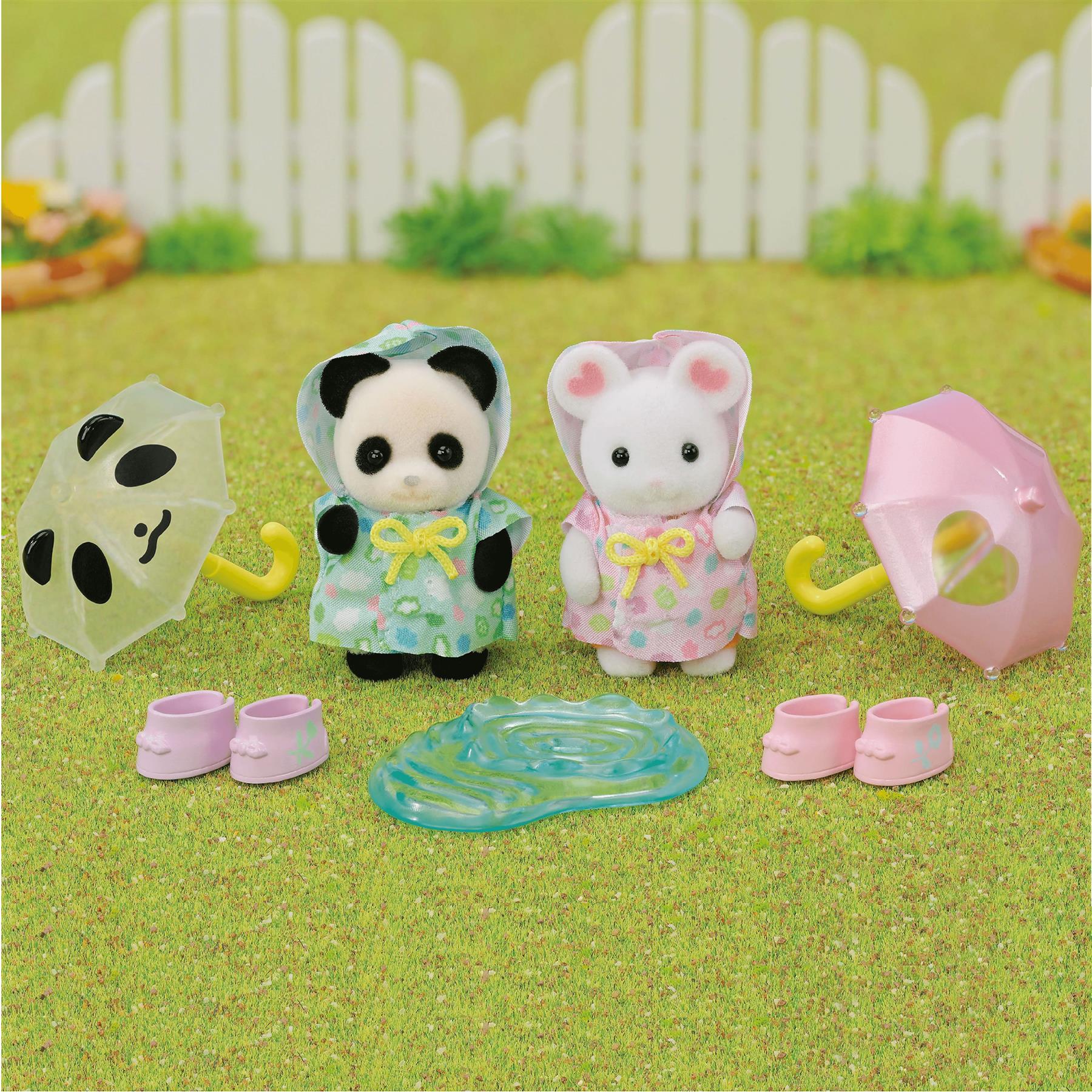 Cyfeillion Meithrinfa Sylvanian Families - Deuawd Dydd Glaw ar gyfer Plant 3 Oed a Hŷn