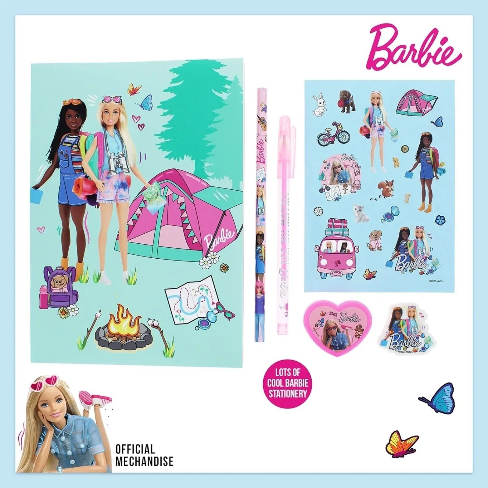 Set o Ddeunyddiau Ysgrifennu Barbie Super