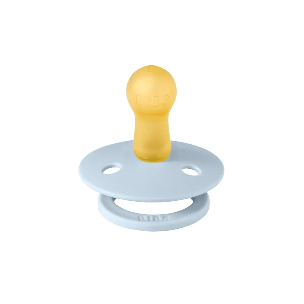 BIBS Block Latex Soothers 6+ months Pack of 2 - Baby Blue & Dusty Blue