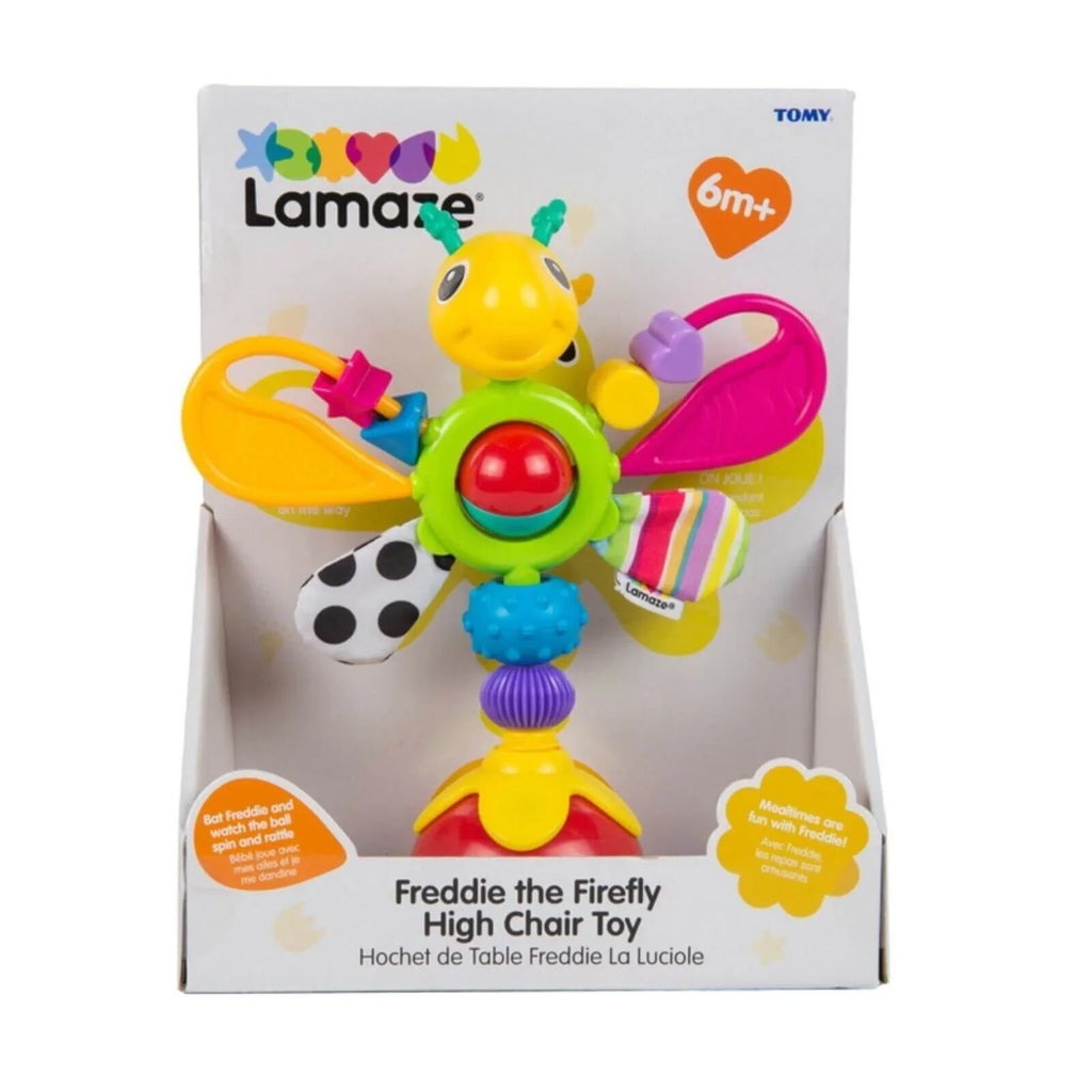 Tegan bwrdd Lamaze Freddie the Firefly i fabi, 6+ mis.