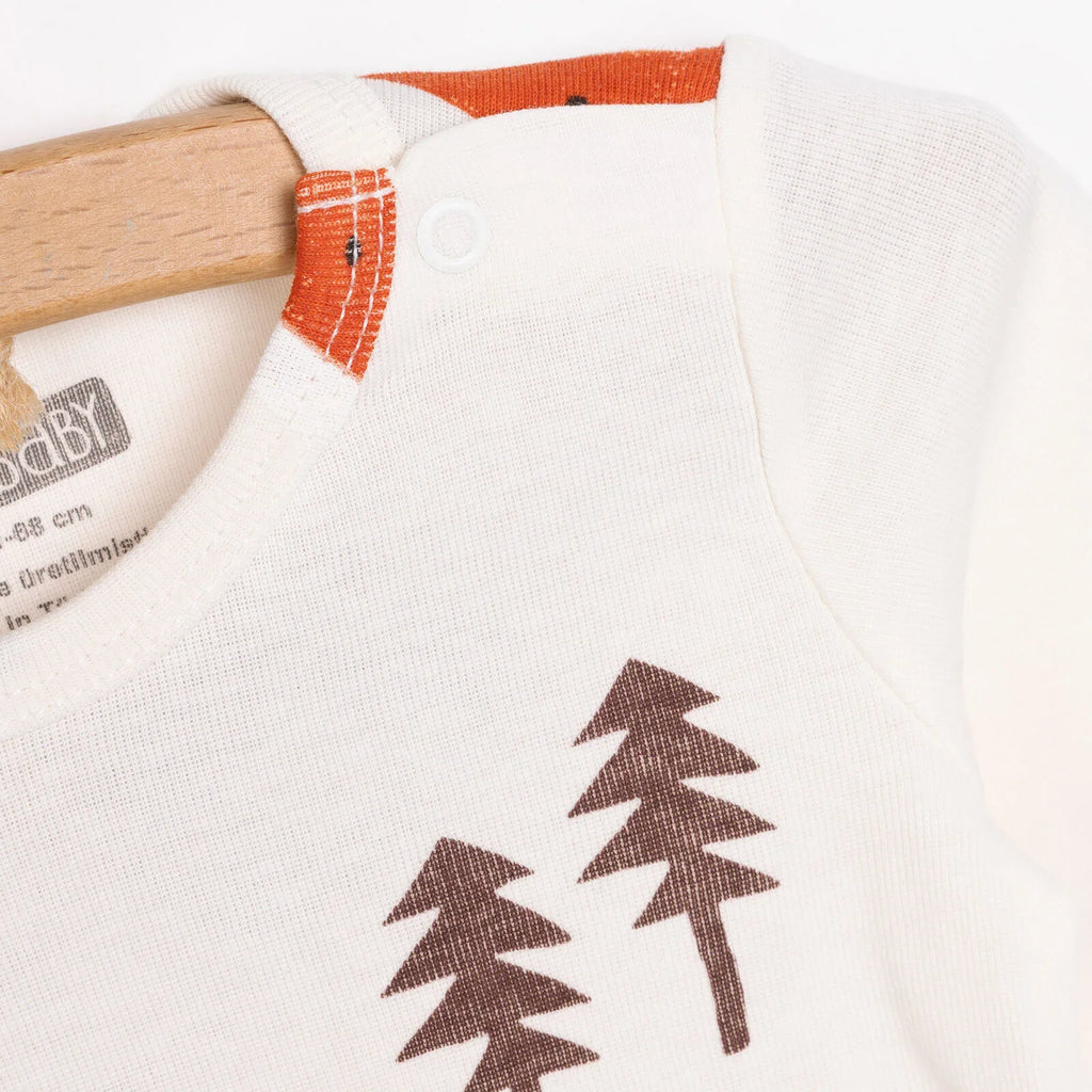 Siwtiau Corff Bachgen HelloBaby â Llewys Hir (Pecyn o 2) - Beige