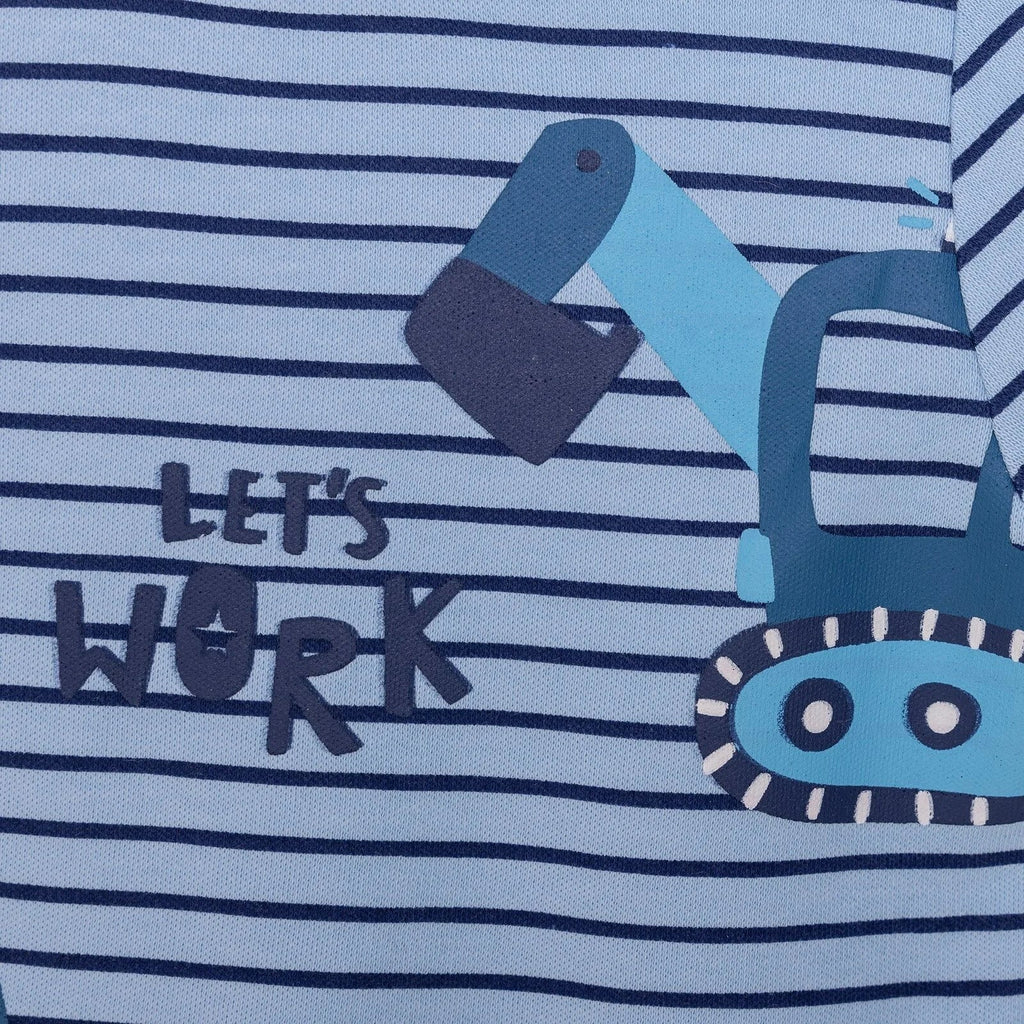 Set Pyjamas Llewys Hir i Fachgen gan HelloBaby - Glas Tywyll