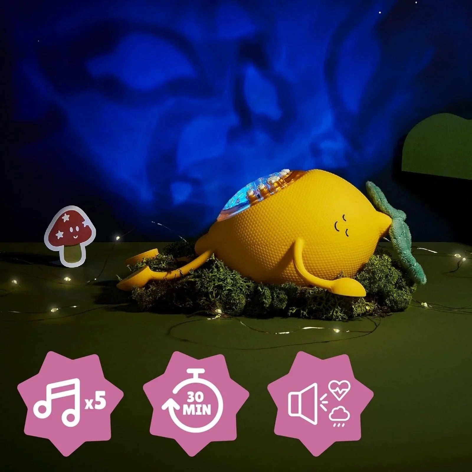 Golau Nos Taflunydd Silicôn Basil Badabulle