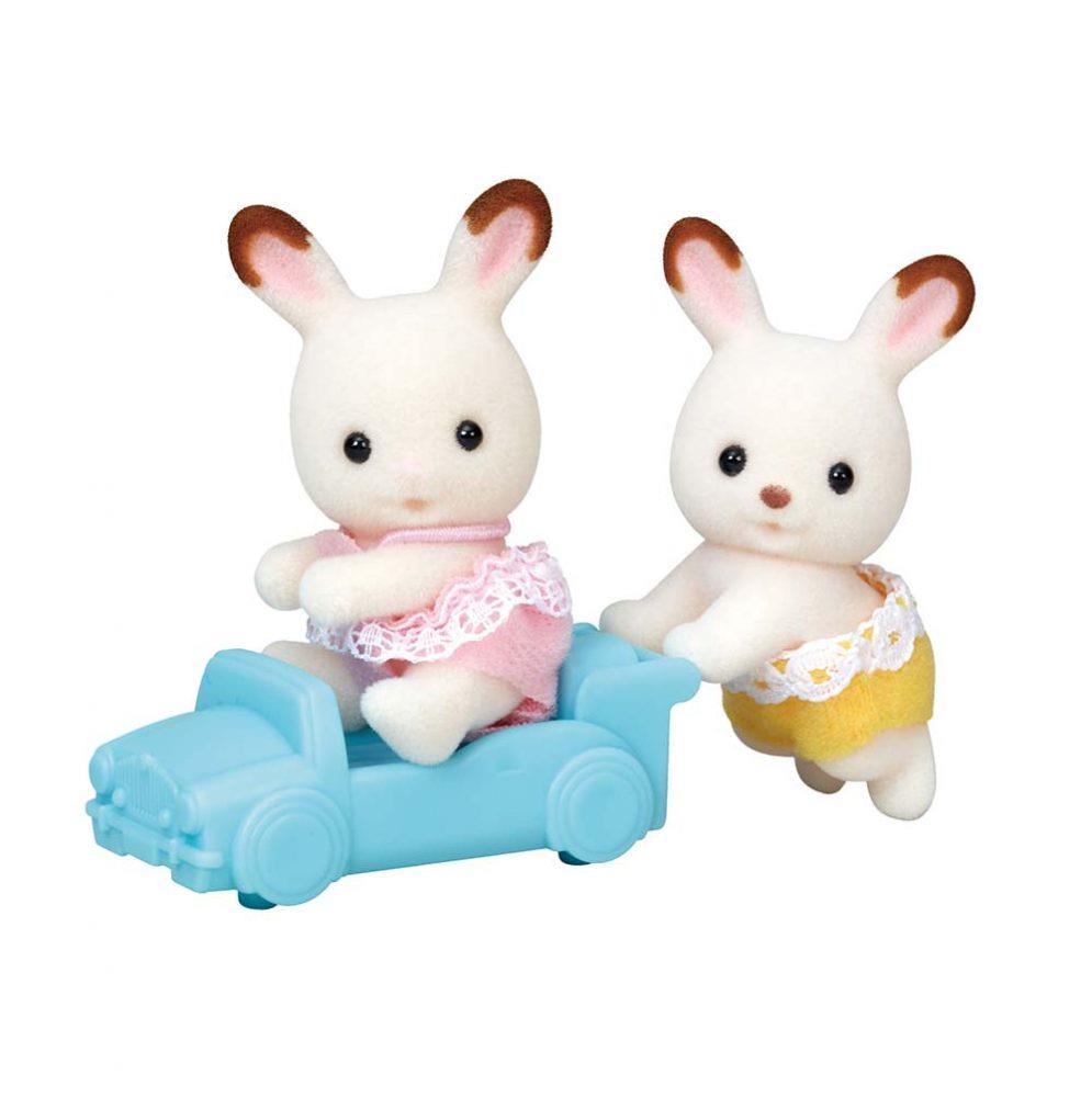 Set Chwarae Cefeilliaid Gwningen Siocled Sylvanian Families ar gyfer Plant 3 Oed a Hŷn