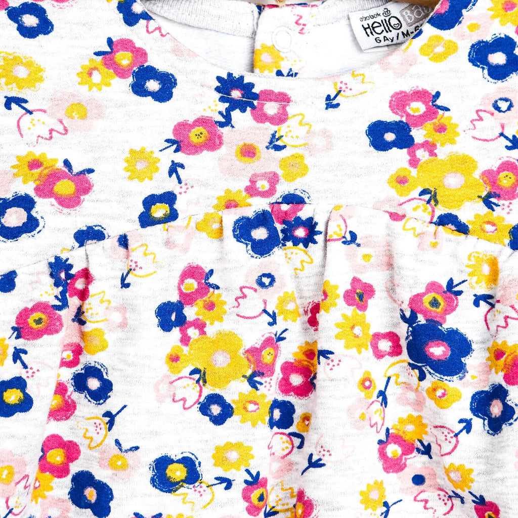 Ffrog Flodau i Ferched Babanod HelloBaby Basic - Amryliw